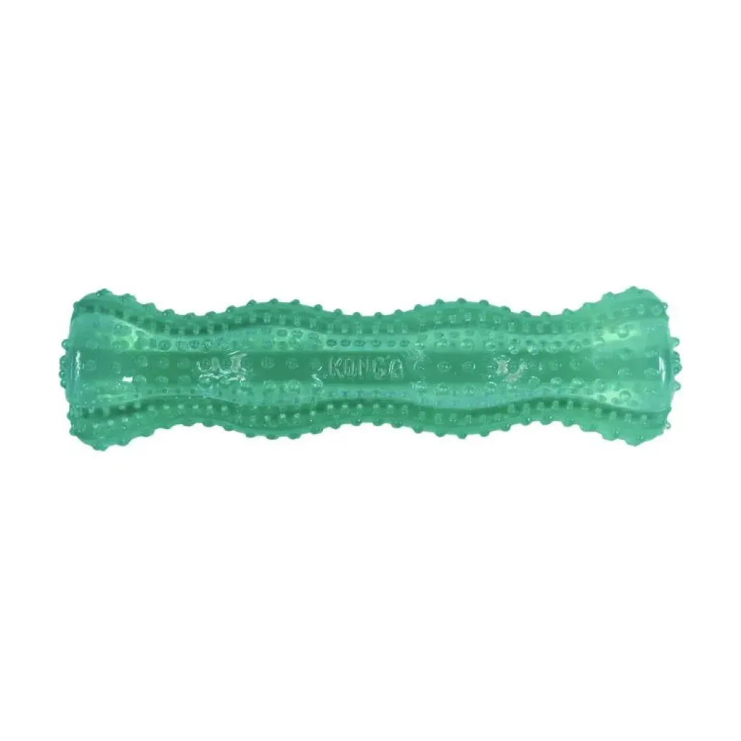 Kong Squeezz Dental Stick Grøn M 19 cm - pivelegetøj med tandpleje
