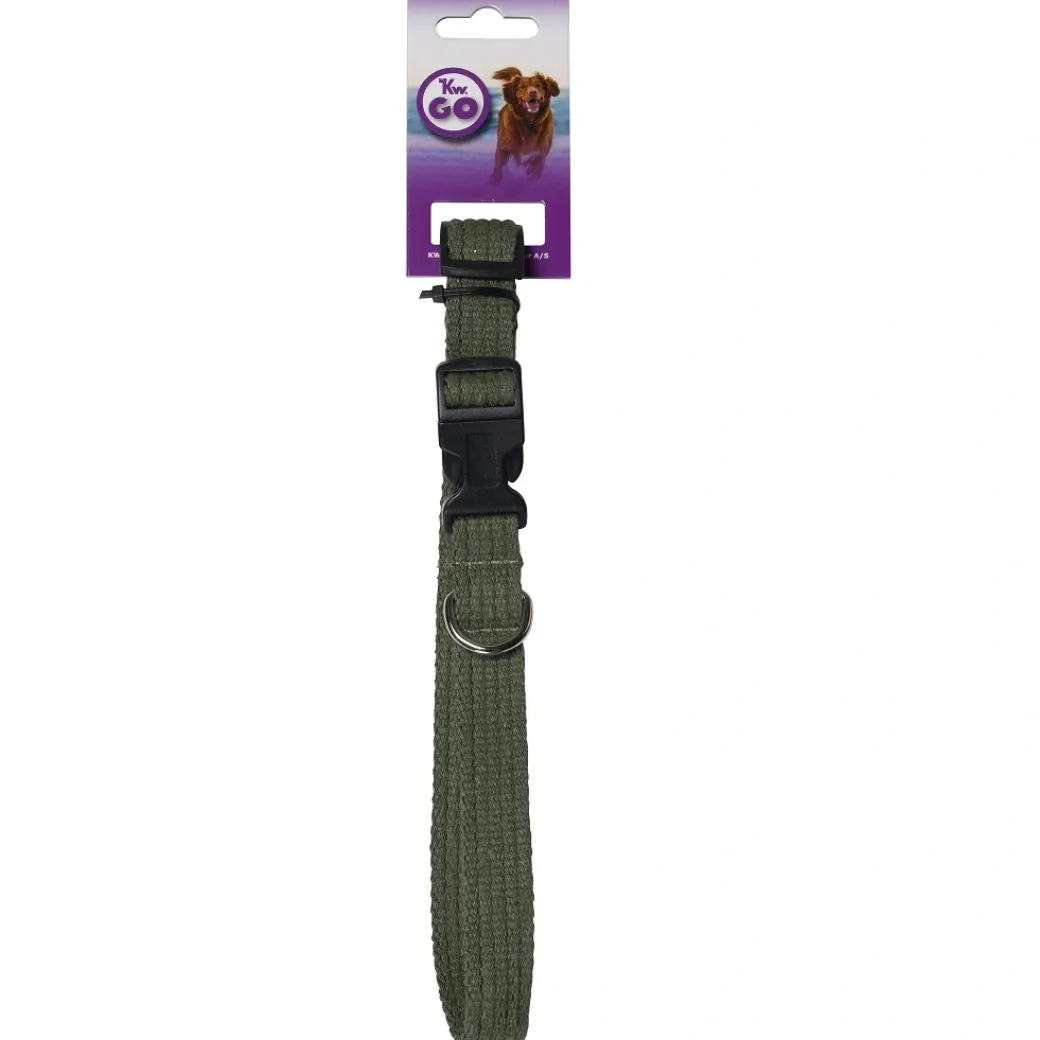 KW GO Halsbånd med Snaplås Grøn 2.5 x 45-65 cm - stilrent hundehalsbånd