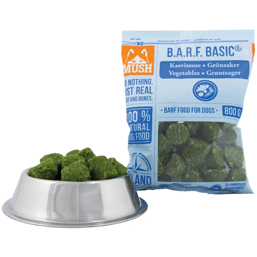 MUSH Basic grøntsager 1 kg til hund - naturligt tilskud med fibre