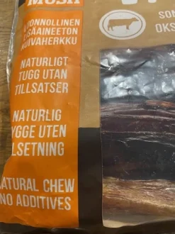 MUSH VAINU Hundesnack Tyremuskel 250 g - naturlige tyggeben til hunde