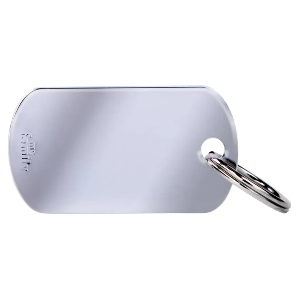 MyFamily Basic Military hundetegn chrome Large - Klassisk ID tegn i large
