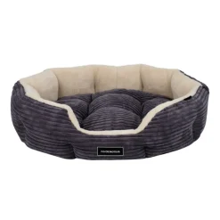 Nordic Paws Arlo Cozy S grå - blød og hyggelig hundeseng i frotte