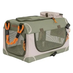 Nordic Paws Foldbart luksus hundebur i stof Army M - komfort og ro