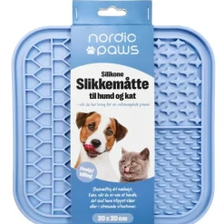 Nordic Paws Slikkemåtte til hvalp i lyseblå - Beroligende aktivering til hund og kat