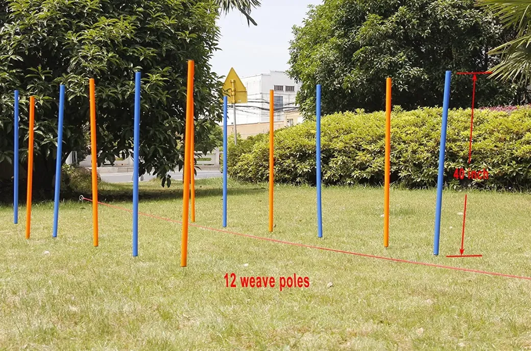Pawise Hunde Agility Slalom 12 stk pæle - sjov hundetræning