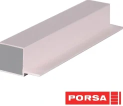 Porsa sølv aluprofil firkantet med flig 65 cm.