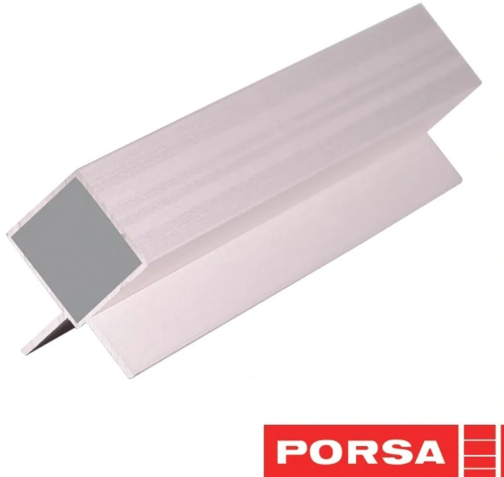 Porsa sølv aluprofil med dobbelt vinkelflig 70 cm.