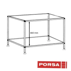 Porsa sort akvariebord 74 liter