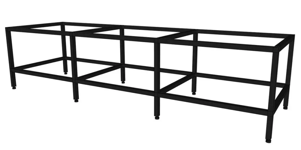 Porsa sort akvariebord 720 liter 8 Ben 200 cm