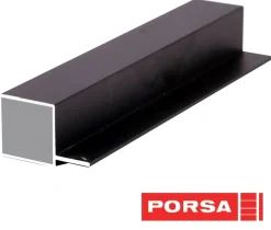 Porsa sort aluprofil firkantet med flig 110 cm.