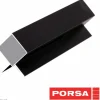 Porsa sort aluprofil med dobbelt vinkelflig 65 cm.