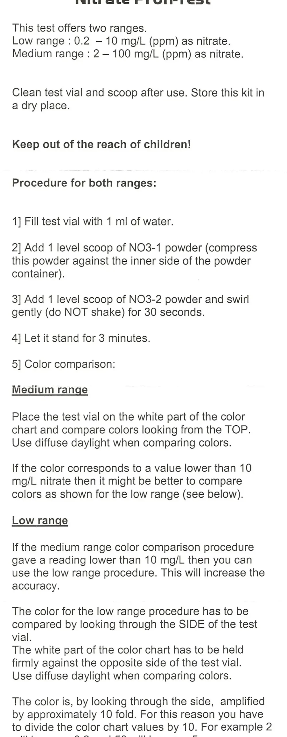Salifert Nitrat Test NO3