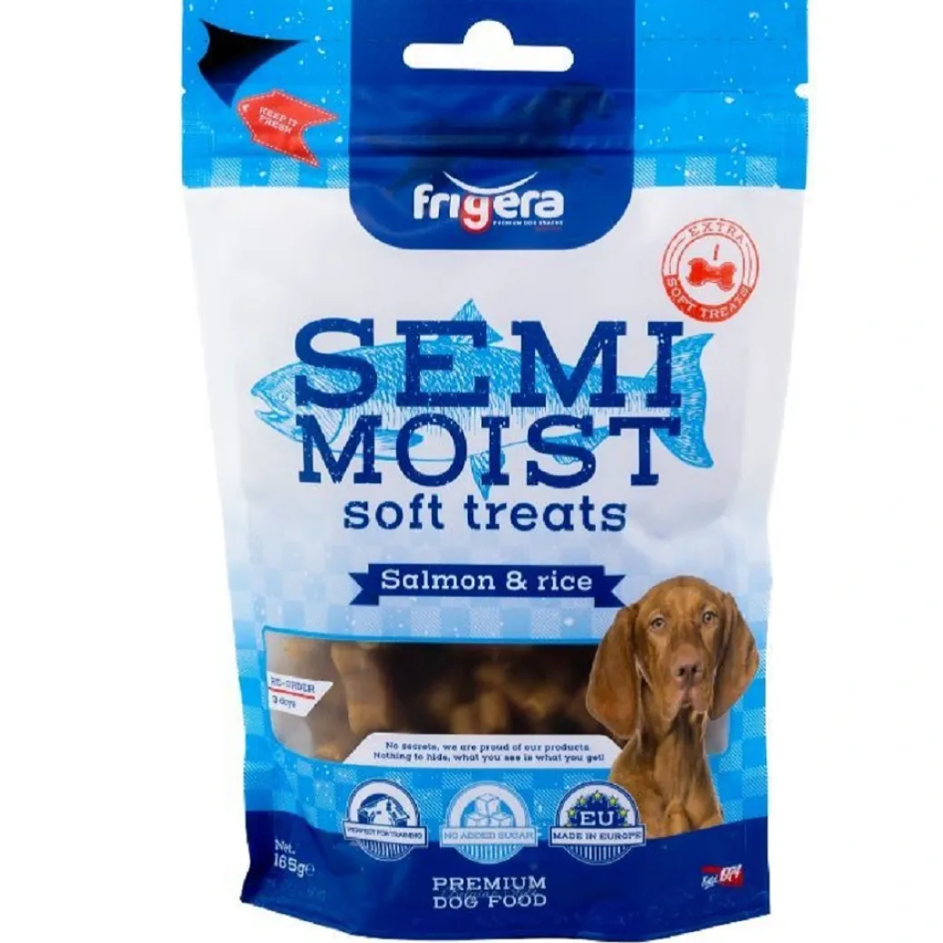 Semi-Moist Soft Laks med ris 165 g - bløde hundesnacks