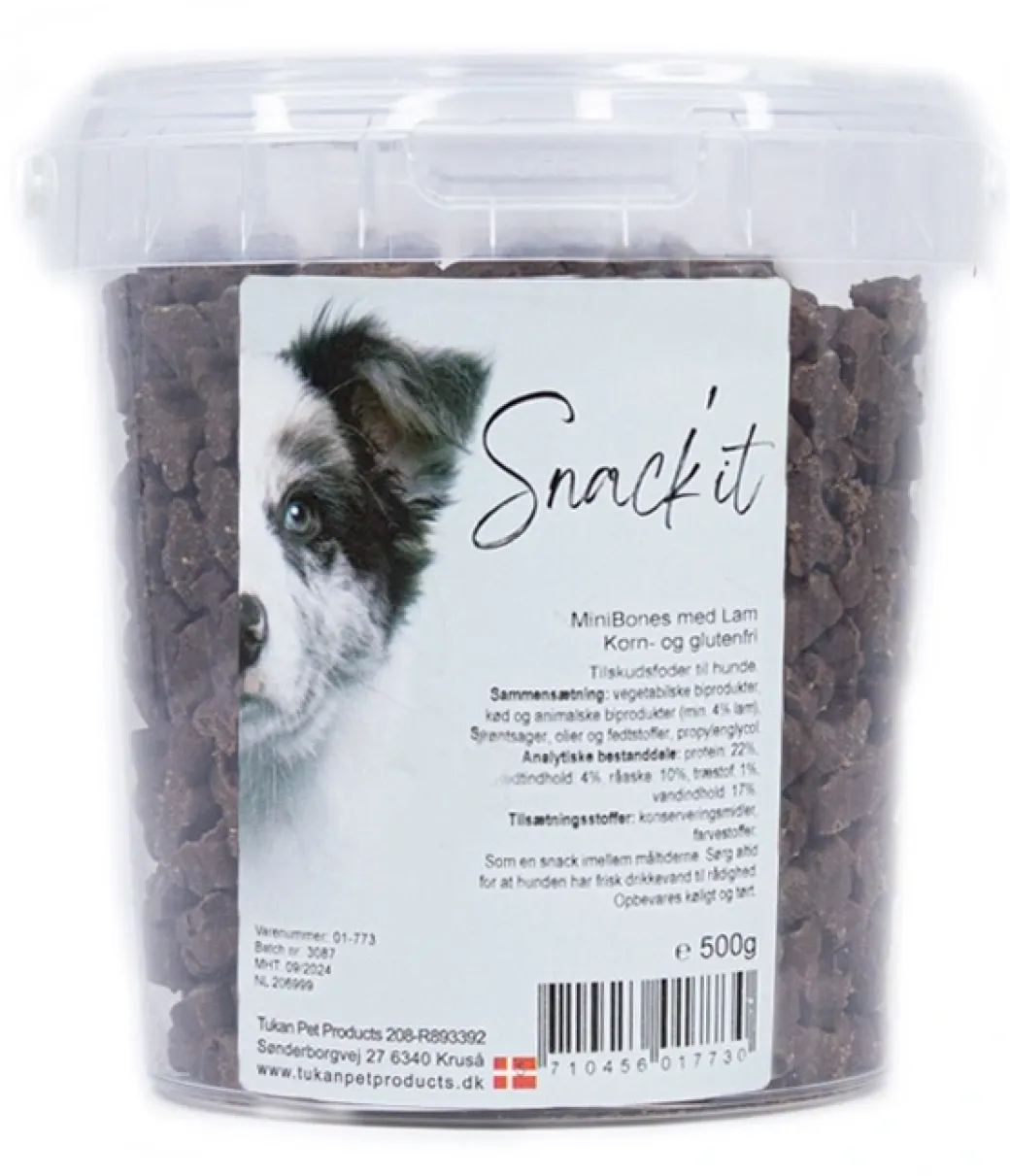 Snackit Semi-Moist Mini Bones med Lam 500 g - bløde hundesnacks