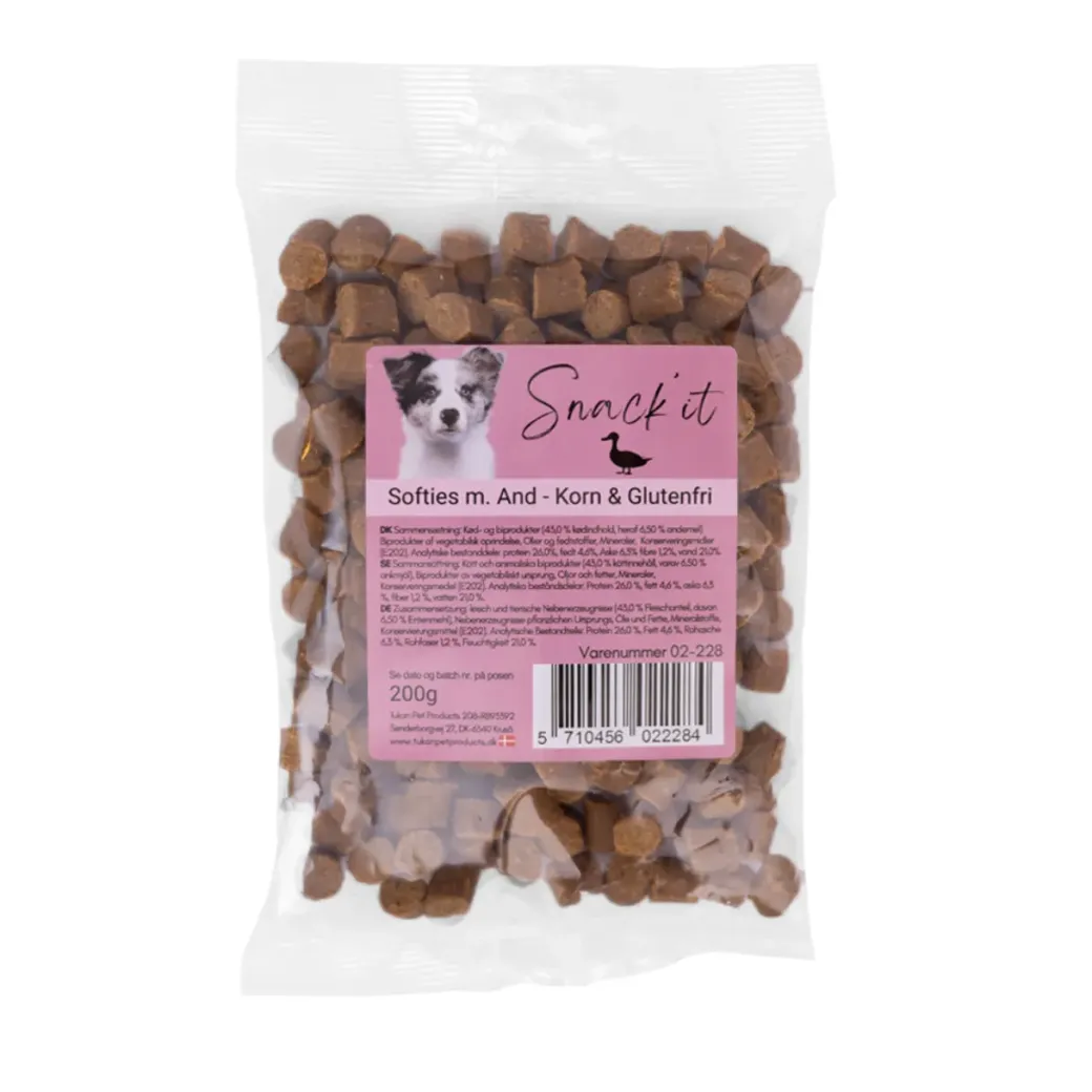 Softies med and hundesnacks 200 g - Blød belønning med fyldig smag
