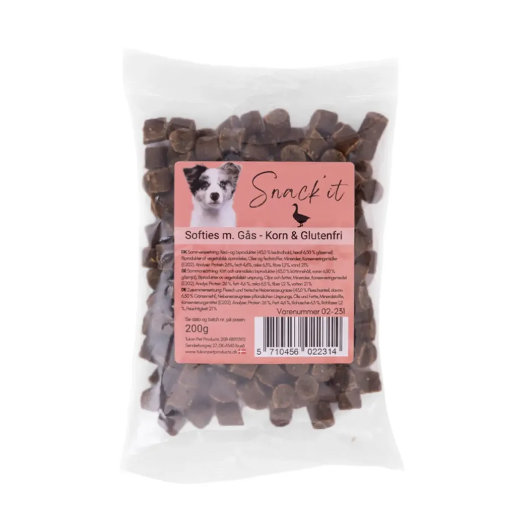 Softies med gås hundesnacks 200 g - Blød luksusbelønning i hverdagen