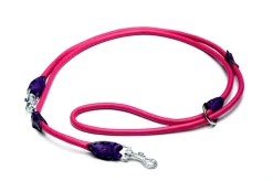 Timely Dressurline i rundsyet læder pink med krystaller 10 mm