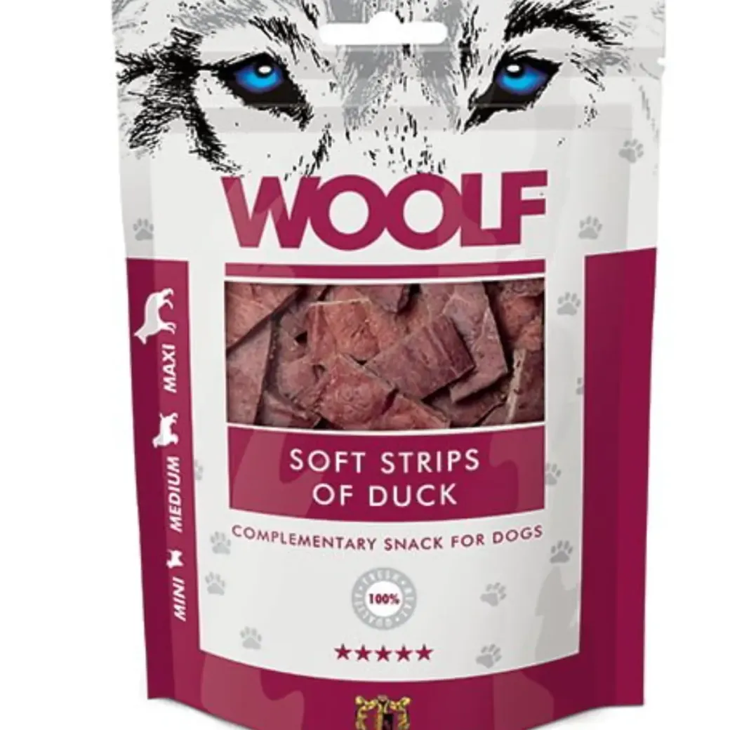 Woolf Hundesnack Bløde Strimler med And