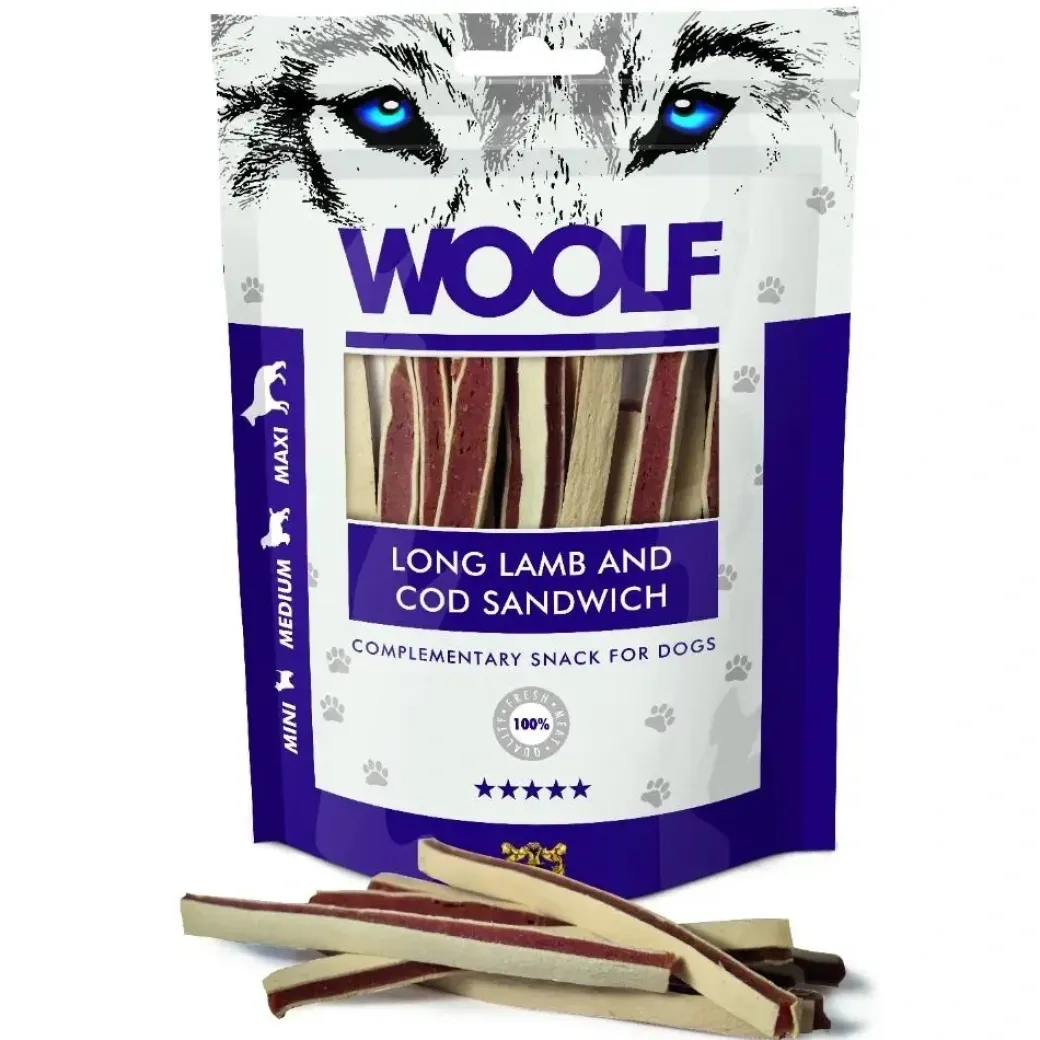 Woolf Hundesnack Lam og Torsk Lang Sandwich