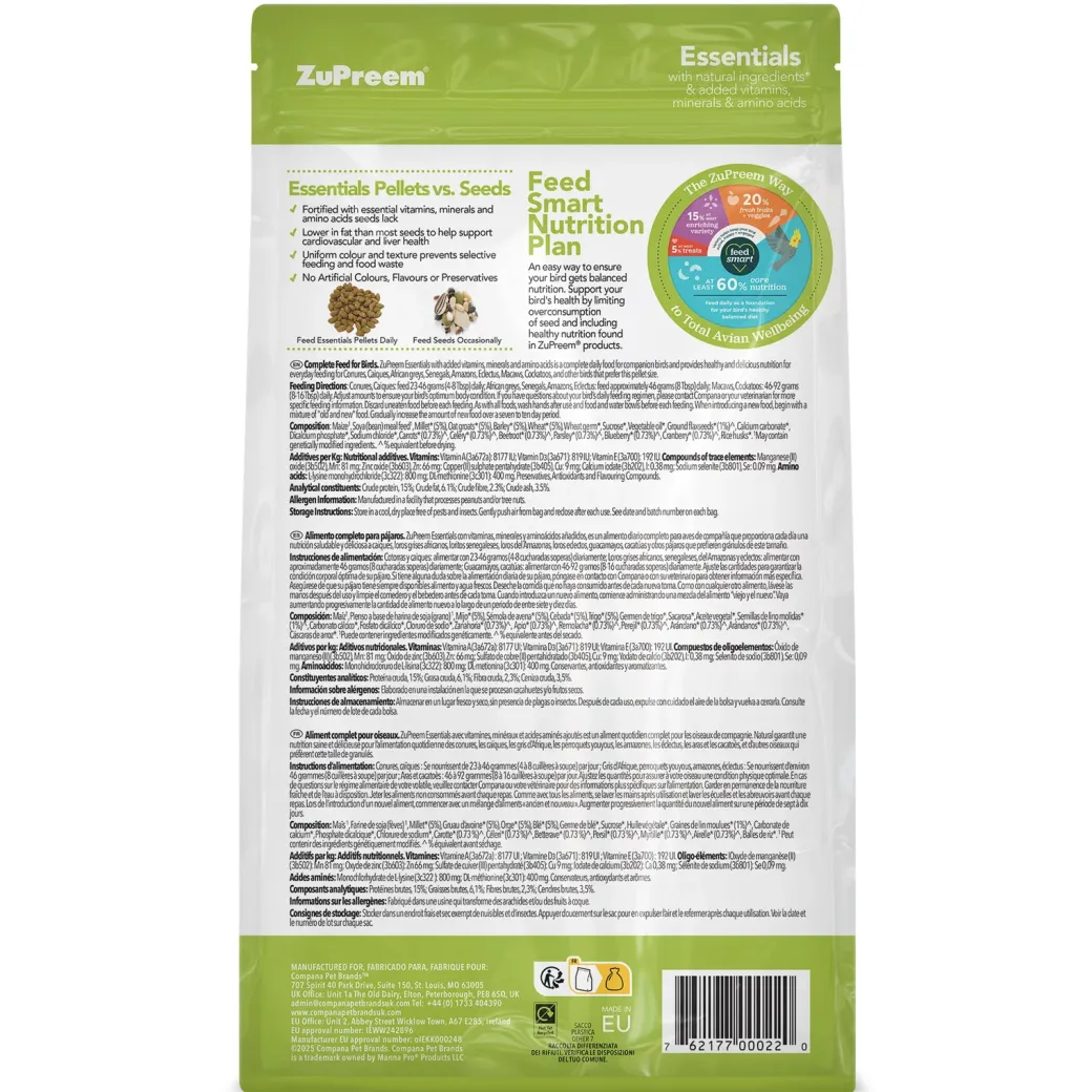 Zupreem Essentials Papegøje 1,5 kg